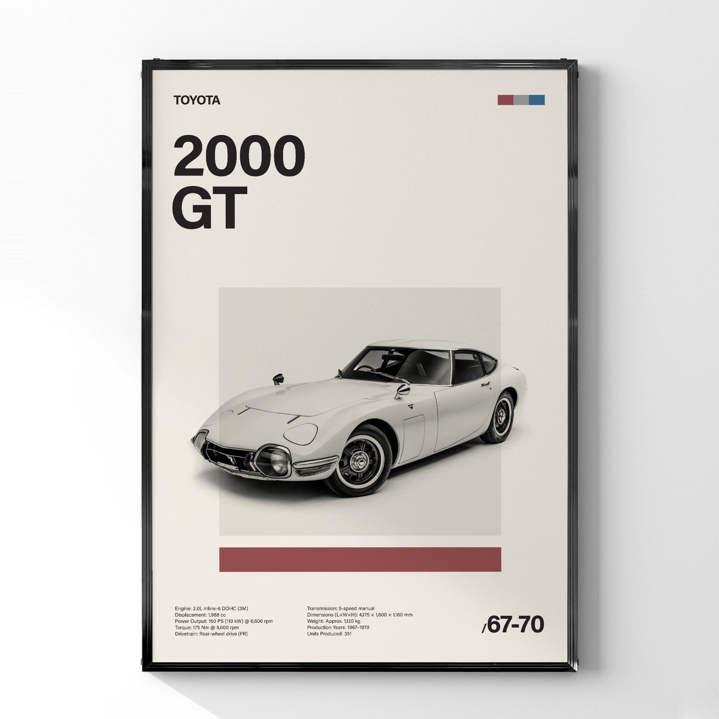 2000 GT ミニマリストアートポスター - Ink Jp