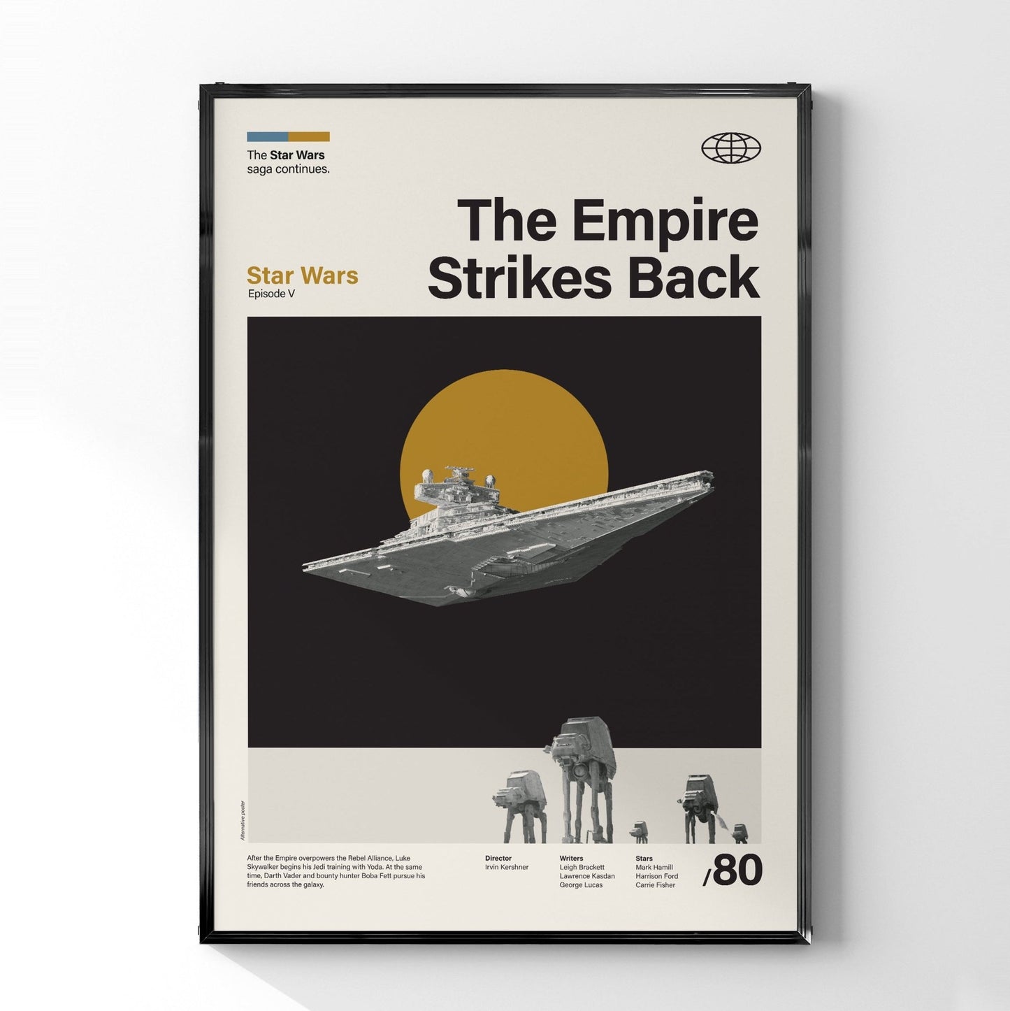 「スター・ウォーズ エピソード5/帝国の逆襲」ミニマリストアートポスター - Ink Jp