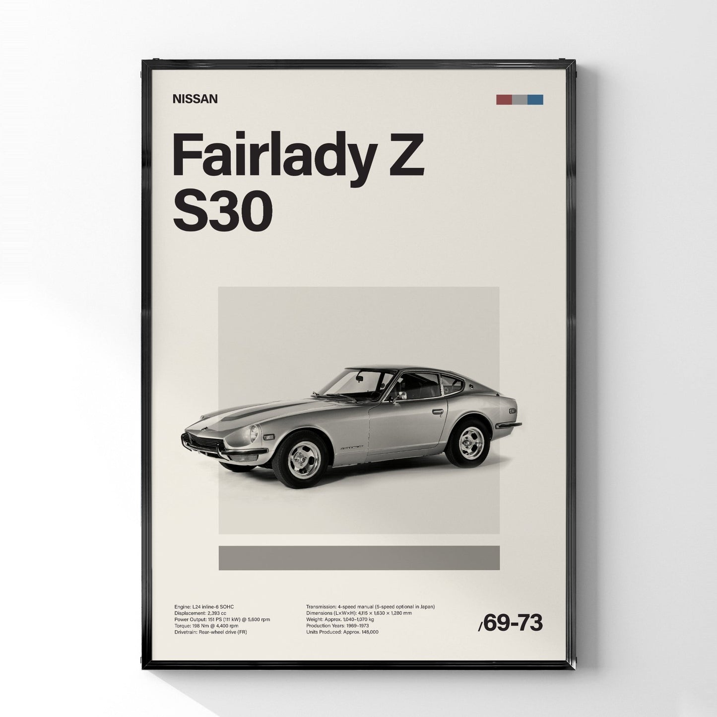 Fairlady Z S30 ミニマリストアートポスター - Ink Jp