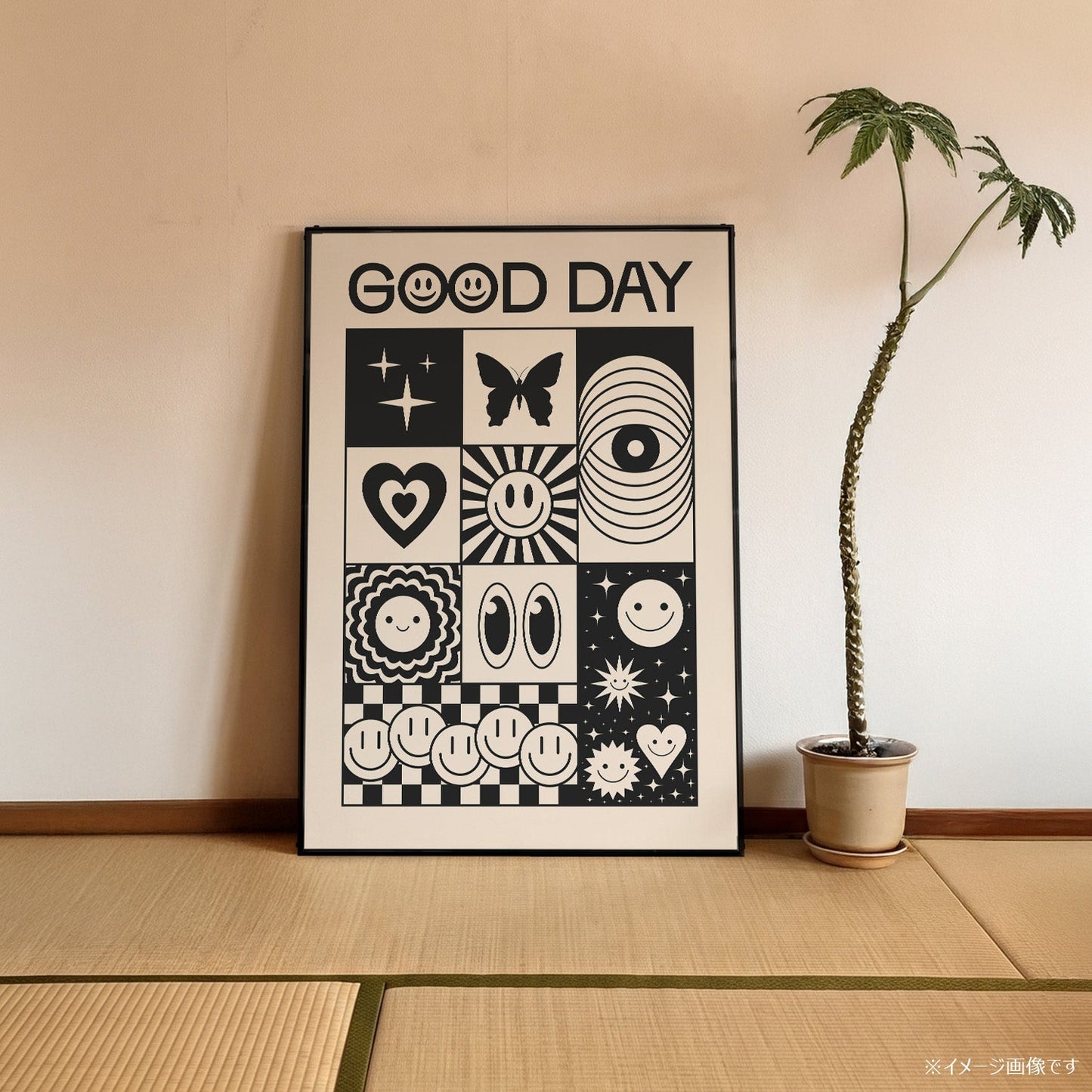 「GOOD DAY」レトログラフィックアートポスター - Ink Jp
