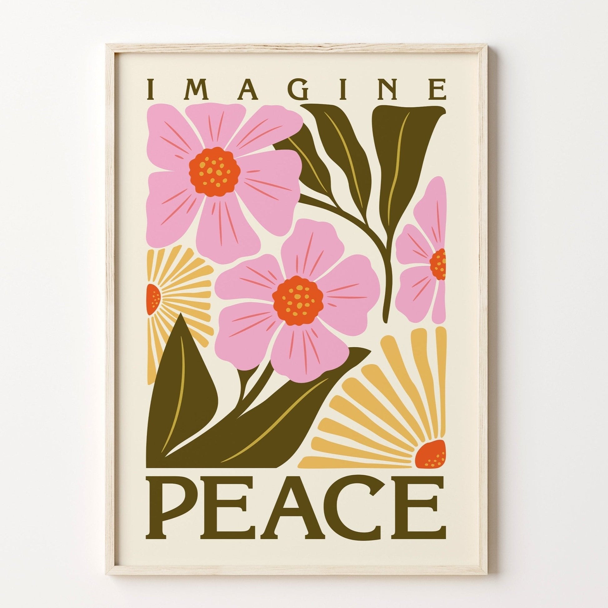 ボタニカルアートポスター IMAGINE PEACE - Ink Jp