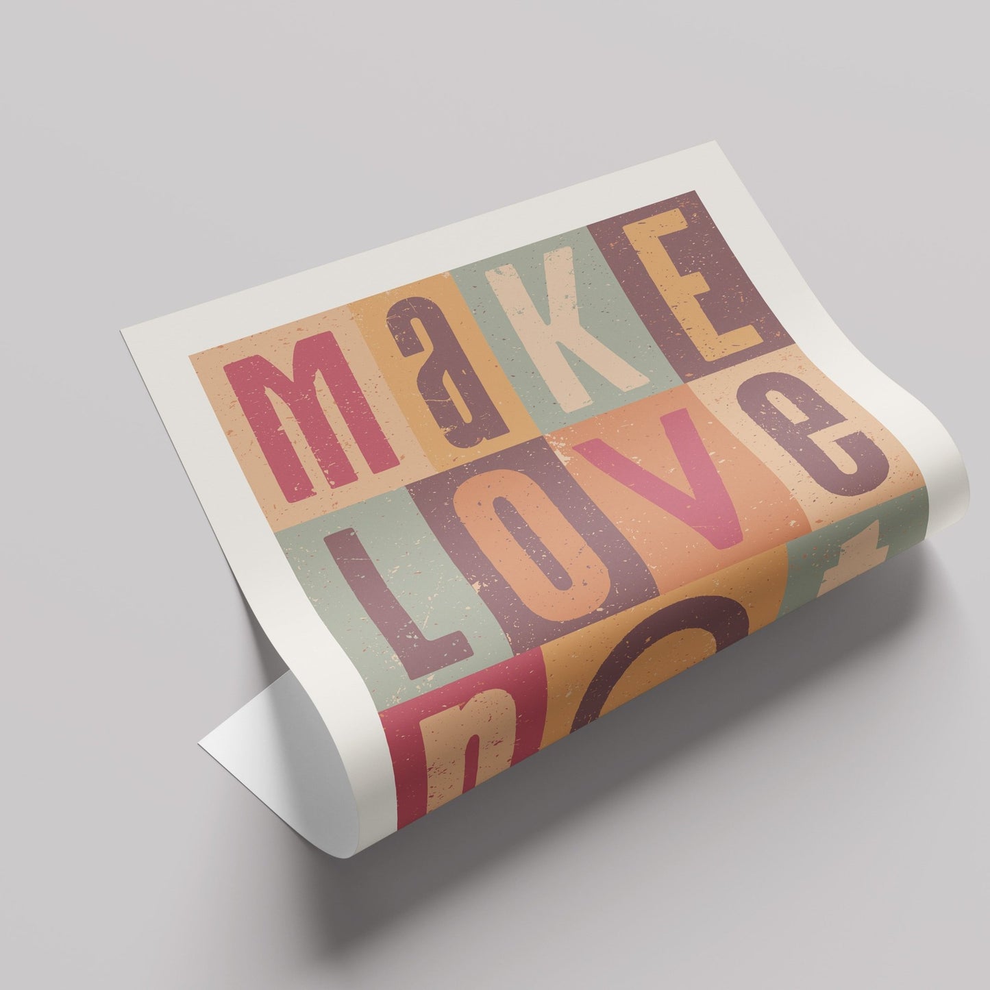 ヴィンテージ名言ポスター 「Make love not war」 - Ink Jp
