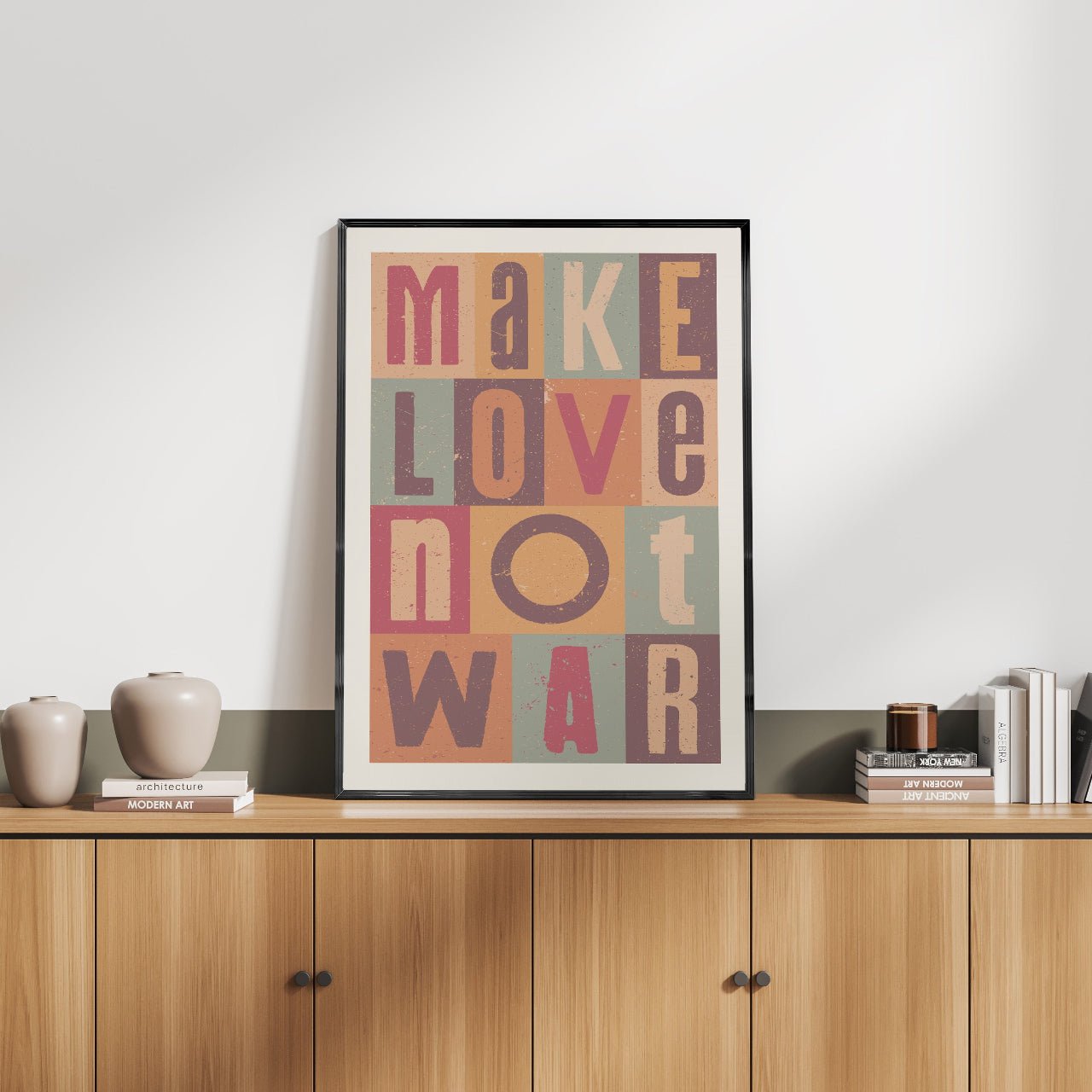 ヴィンテージ名言ポスター 「Make love not war」 - Ink Jp