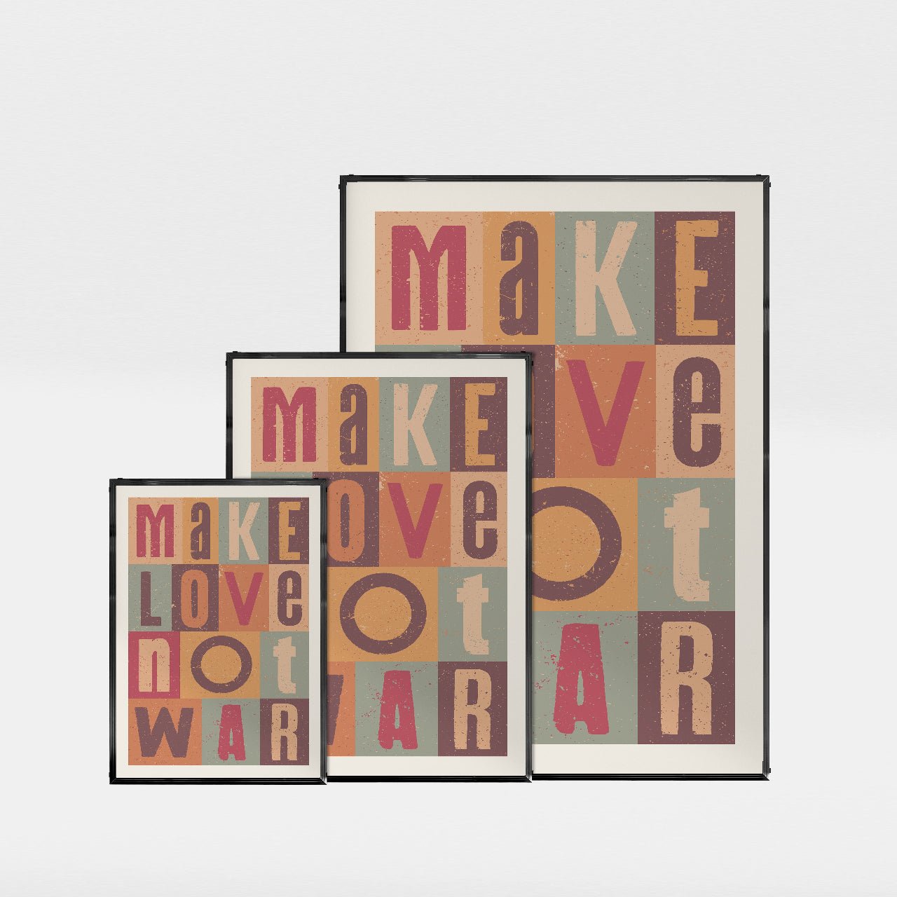 ヴィンテージ名言ポスター 「Make love not war」 - Ink Jp