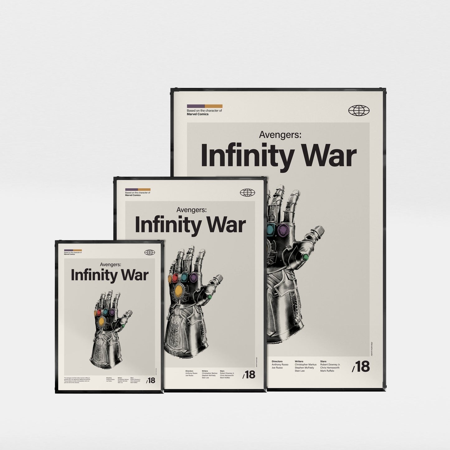 「アベンジャーズ / インフィニティ・ウォー」ミニマリストアートポスター - Ink Jp