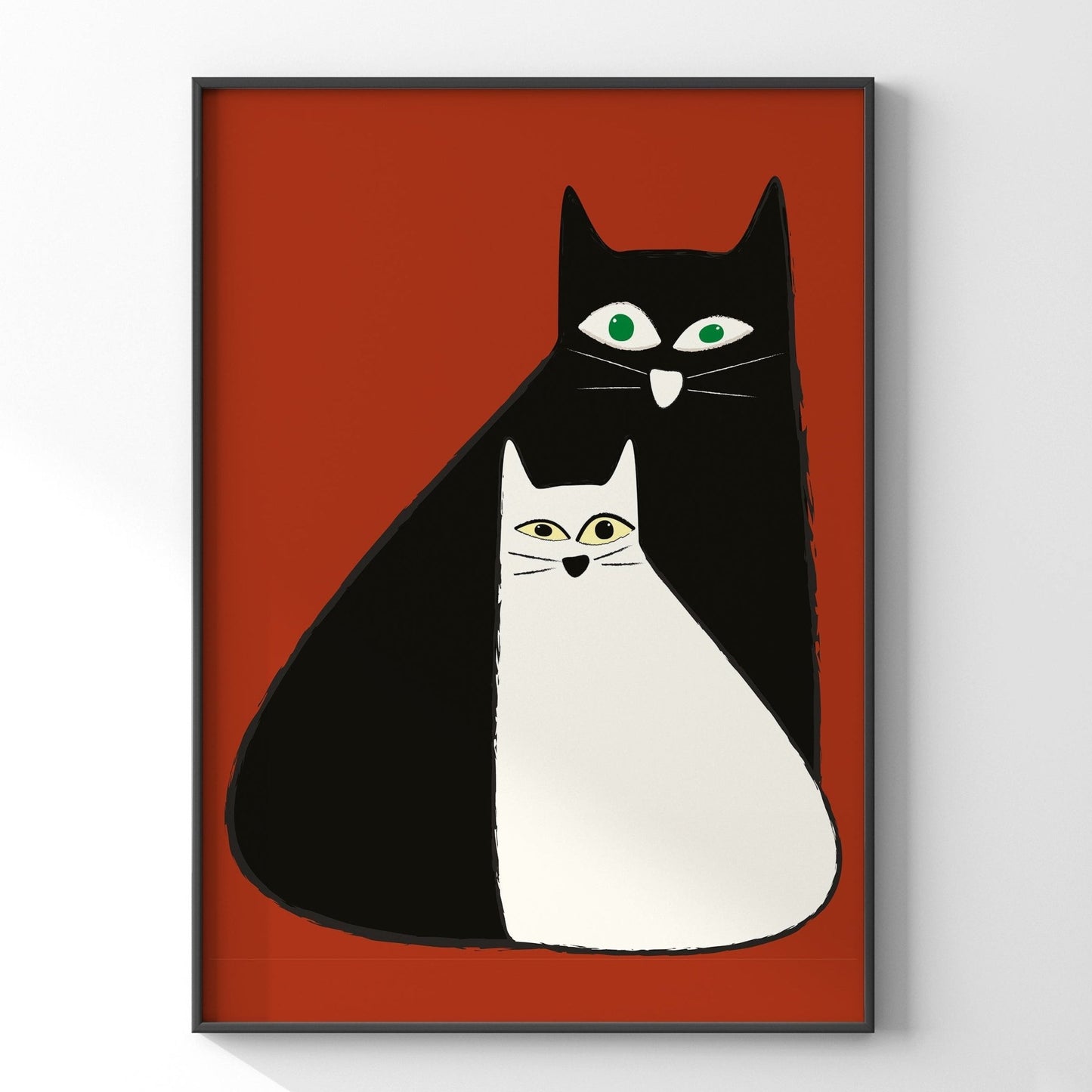 手描きの可愛い猫たちのポスター - Ink Jp