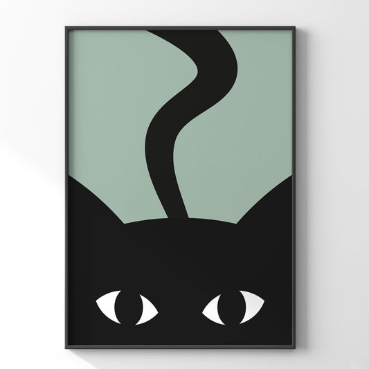見つめる黒猫ポスター - Ink Jp