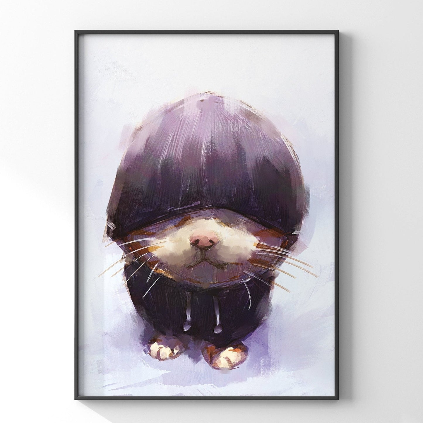 パーカーを着た猫の絵画風ポスター - Ink Jp