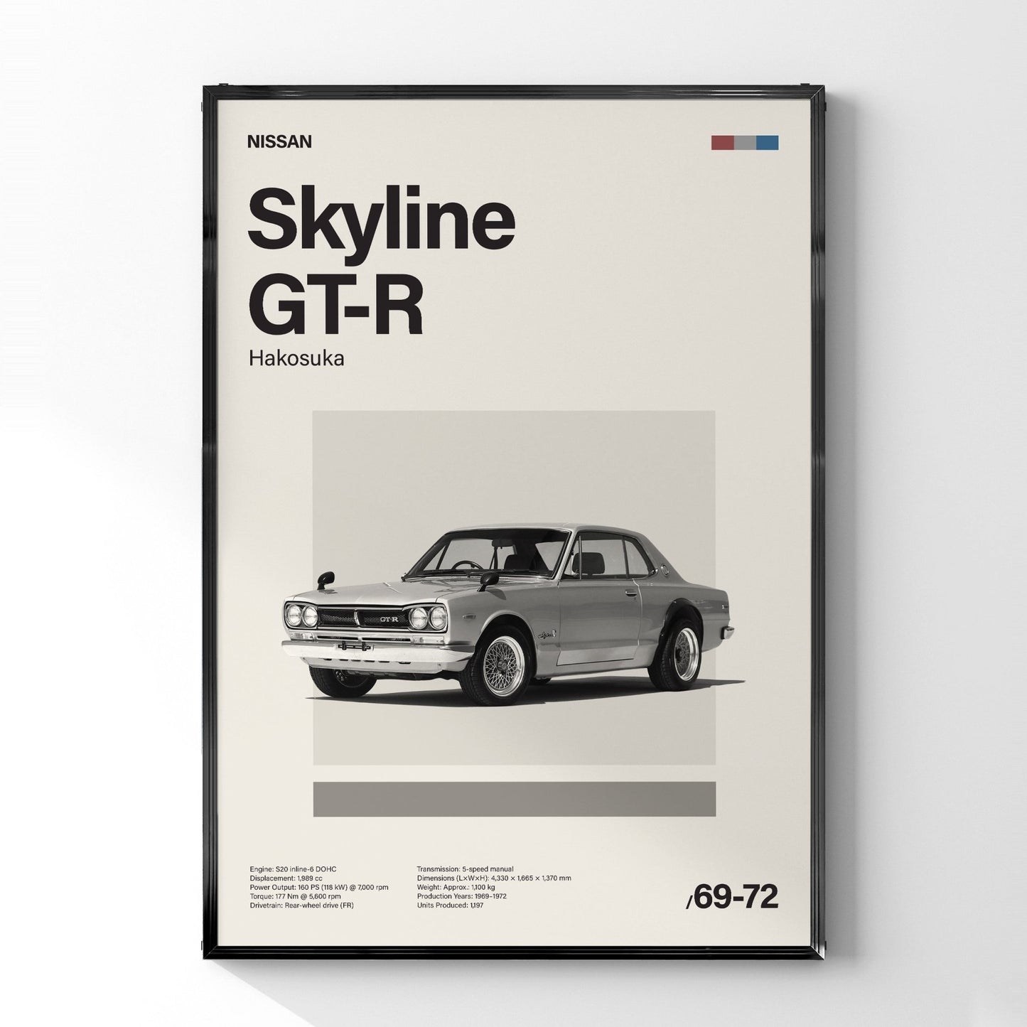 Skyline GT - R ミニマリストアートポスター - Ink Jp