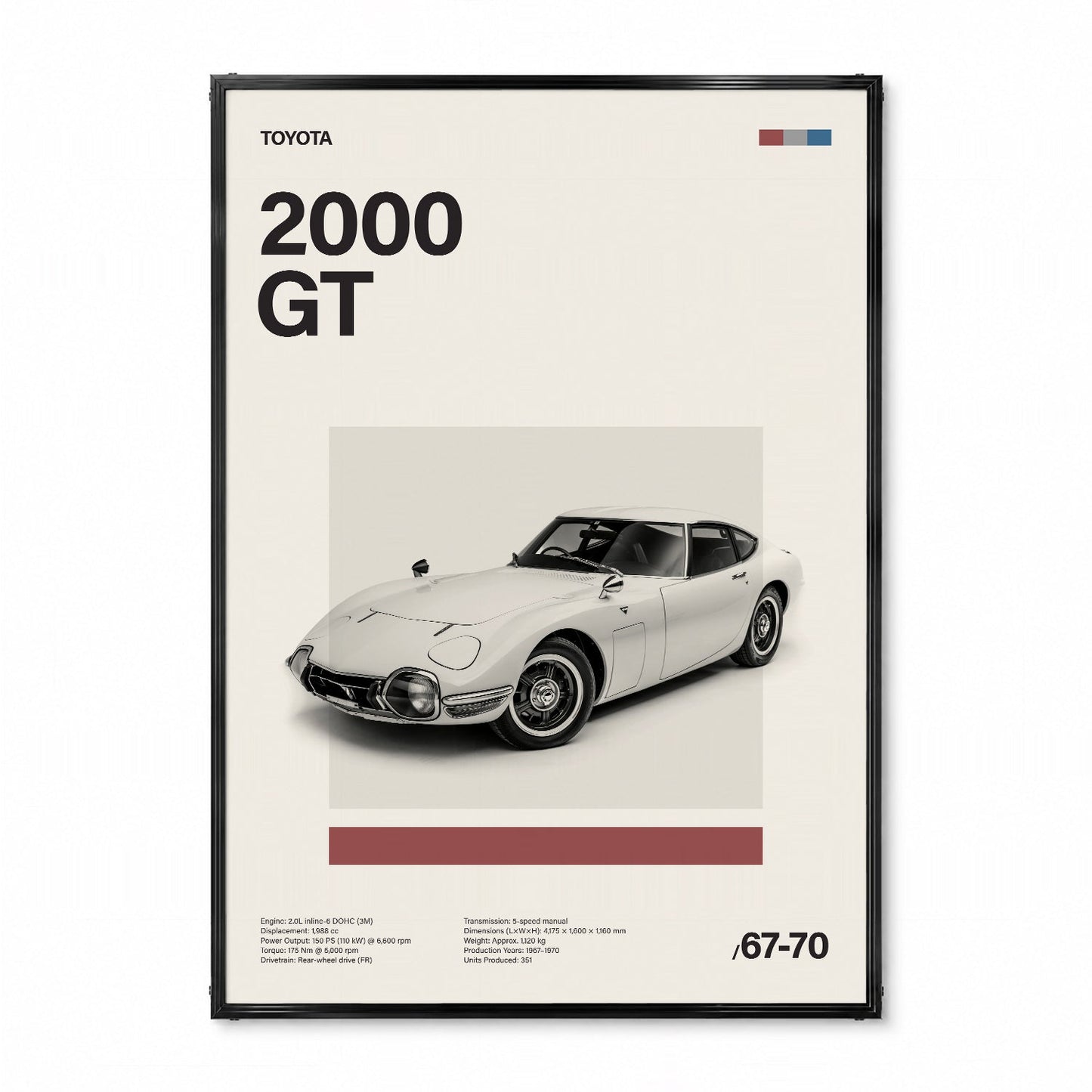 2000 GT ミニマリストアートポスター - Ink Jp