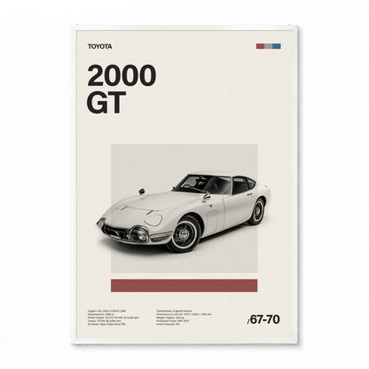 2000 GT ミニマリストアートポスター - Ink Jp