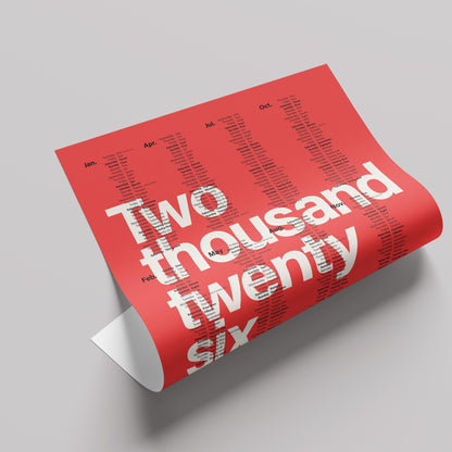 2026 カレンダーナンバーレ Numberless デザインポスター - Ink Jp