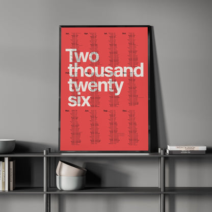 2026 カレンダーナンバーレ Numberless デザインポスター - Ink Jp