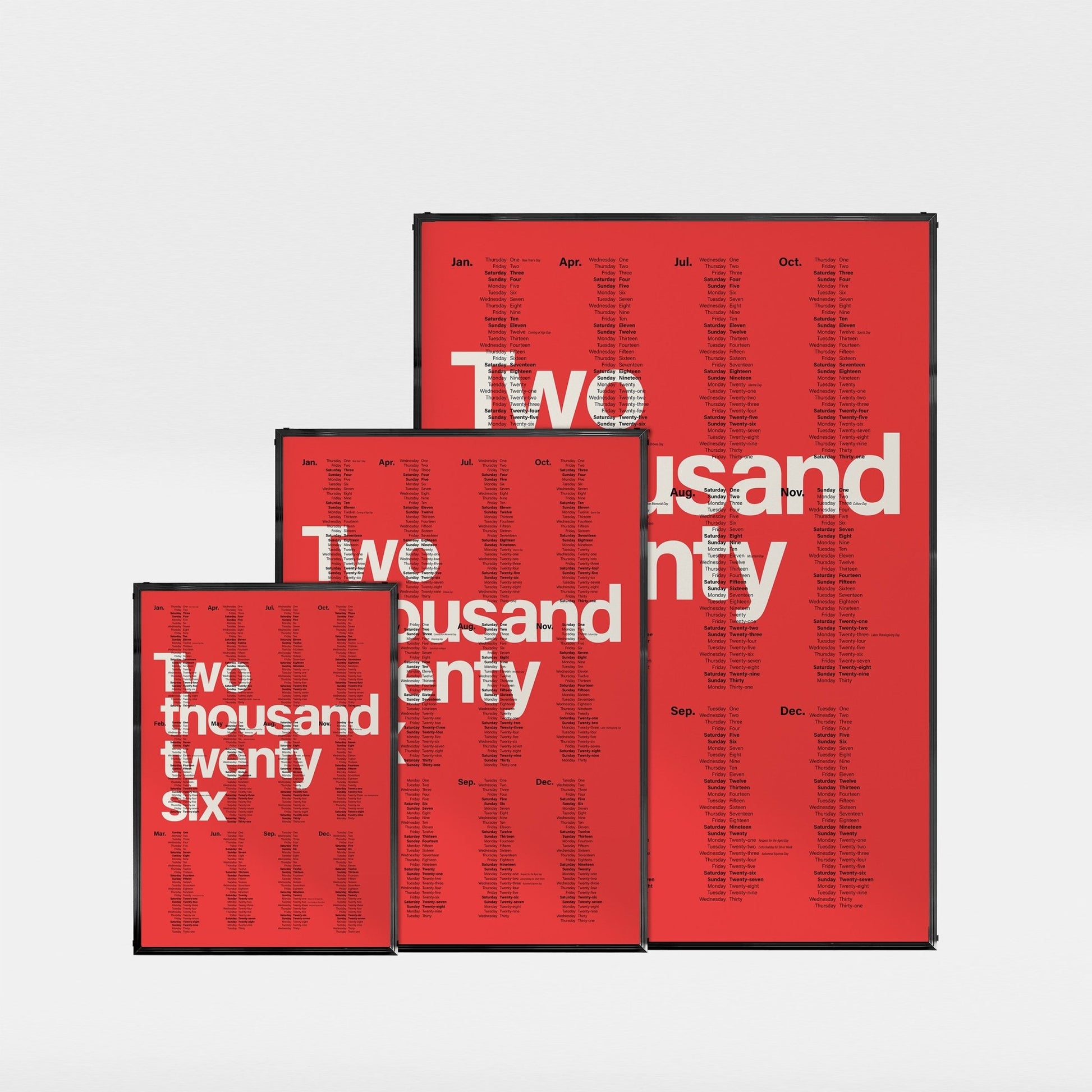 2026 カレンダーナンバーレ Numberless デザインポスター - Ink Jp