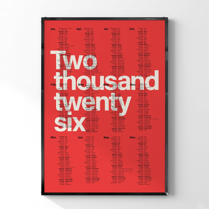 2026 カレンダーナンバーレ Numberless デザインポスター - Ink Jp