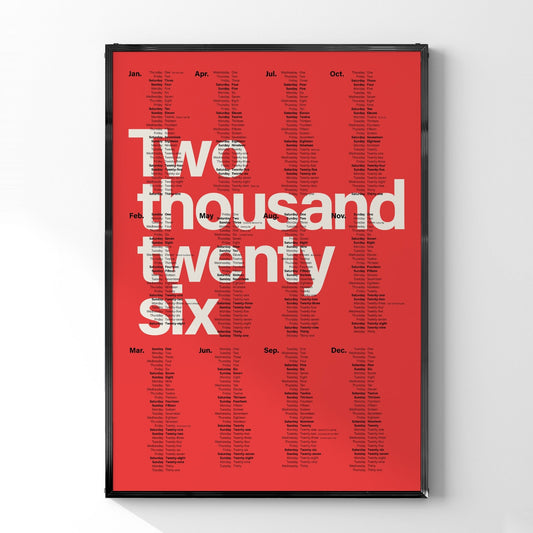 2026 カレンダーナンバーレ Numberless デザインポスター - Ink Jp