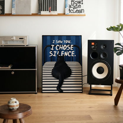 「I Chose Silence」キャットユーモアポスター