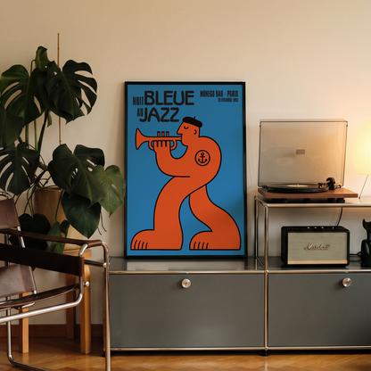 「NUIT BLEUE au JAZZ」ミュージックイベントポスター