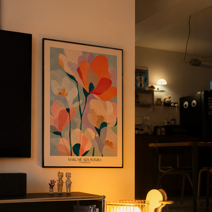 「MARCHÉ AUX FLEURS D'AMSTERDAM」ボタニカルアートポスター