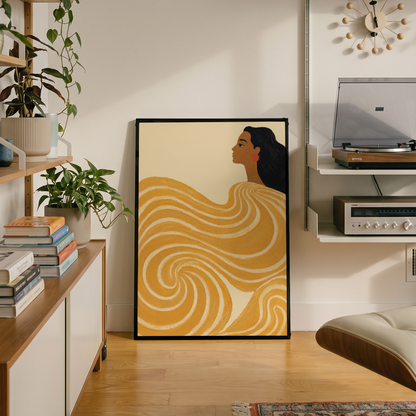 「Golden Wave」フィギュラティブアートポスター