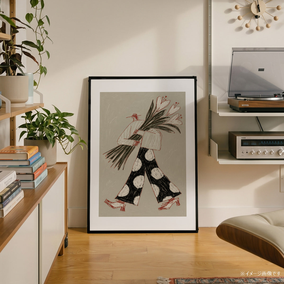 「Flower Walk」イラストアートポスター