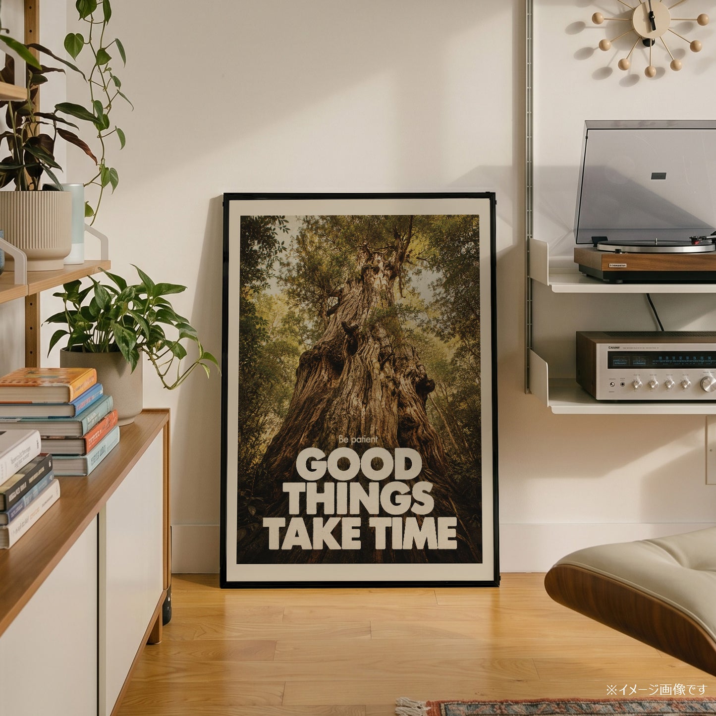 「GOOD THINGS TAKE TIME」タイポグラフィポスター