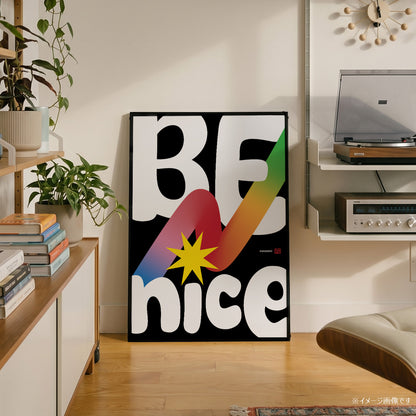「BE NICE」タイポグラフィポスター