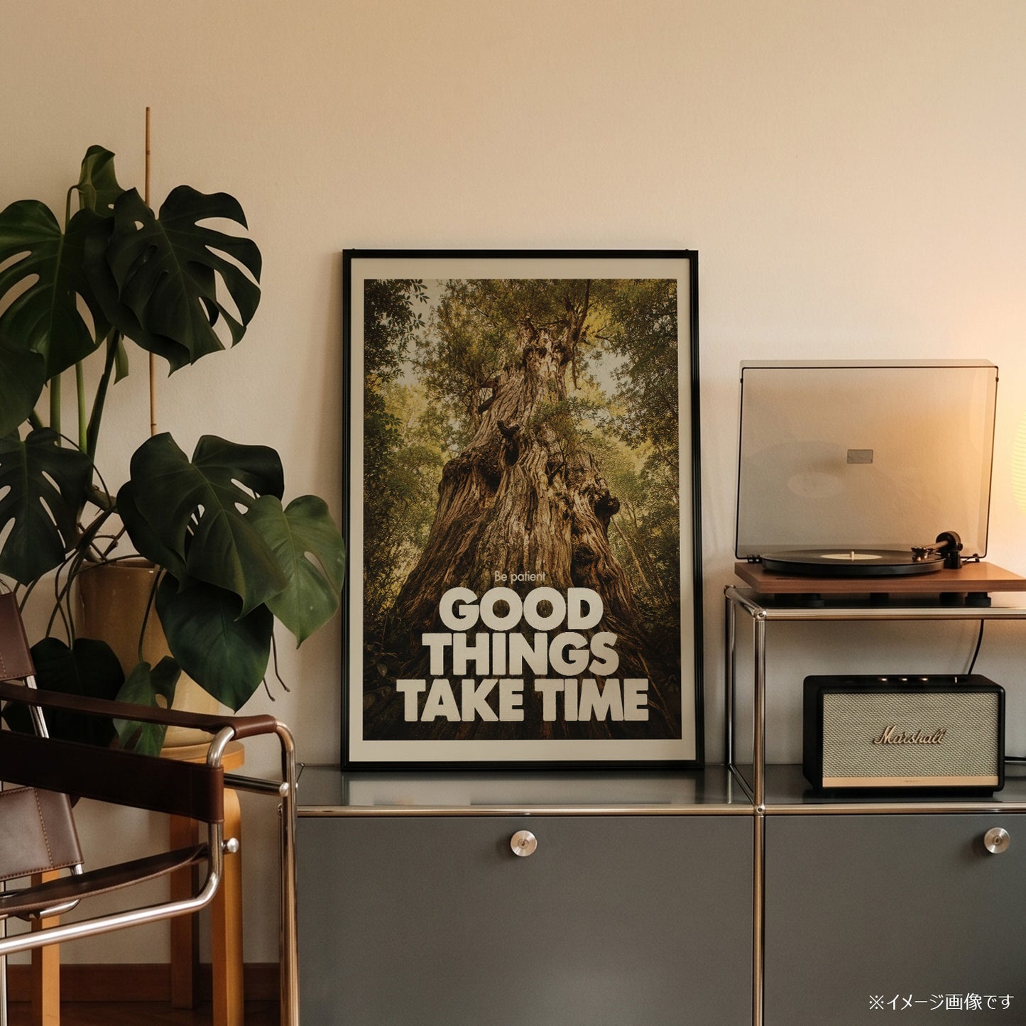 「GOOD THINGS TAKE TIME」タイポグラフィポスター
