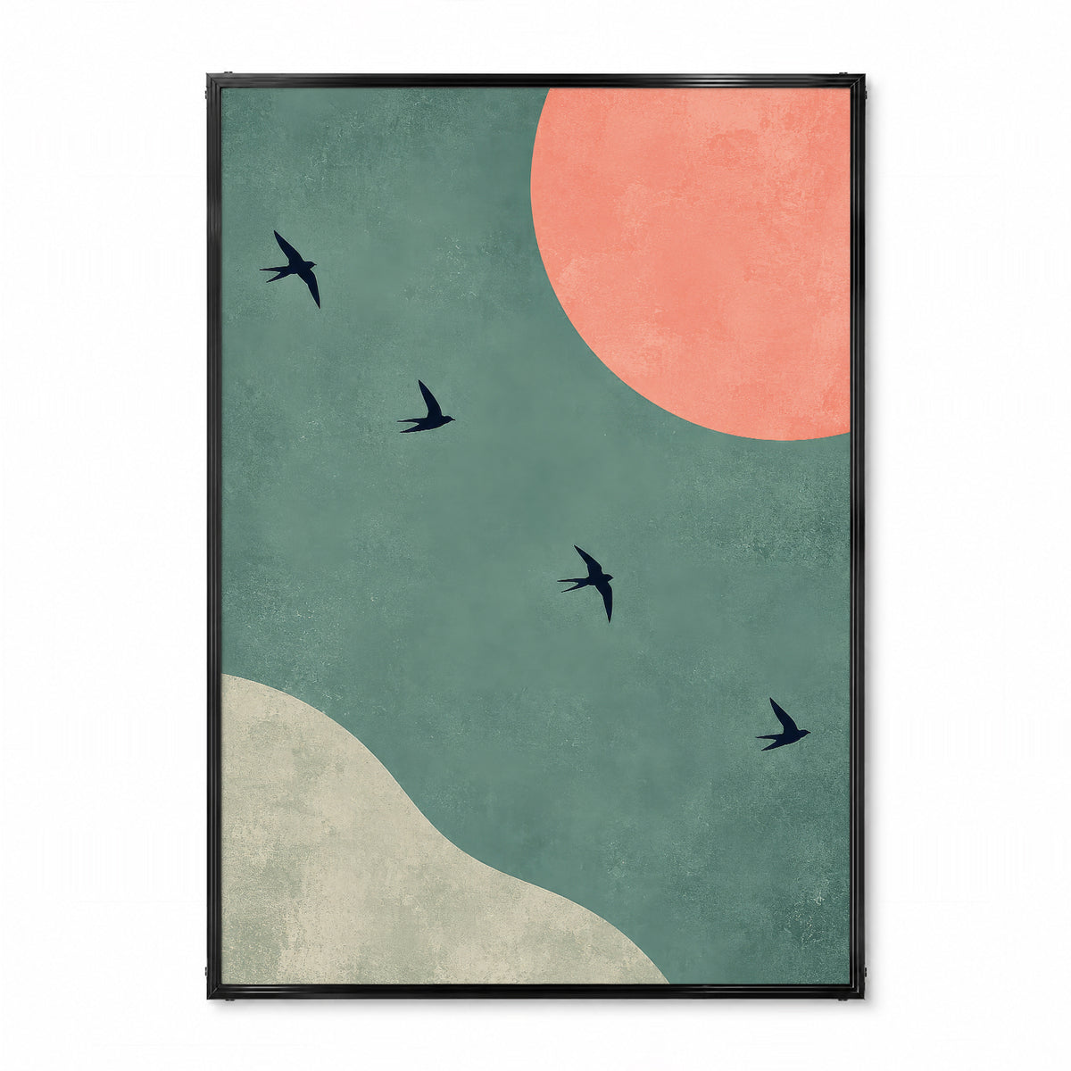 「SWALLOWS AT DUSK」ミニマルアートポスター