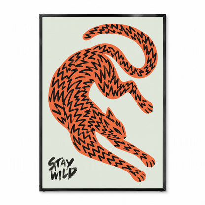 「STAY WILD」タイガーアートポスター