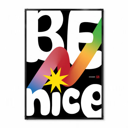 「BE NICE」タイポグラフィポスター
