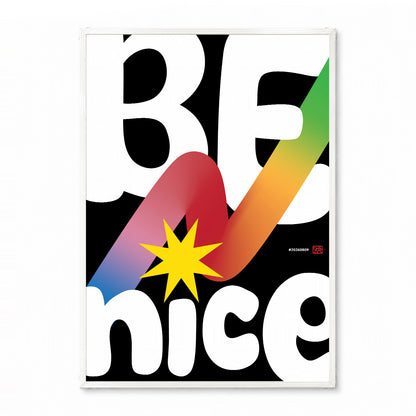 「BE NICE」タイポグラフィポスター