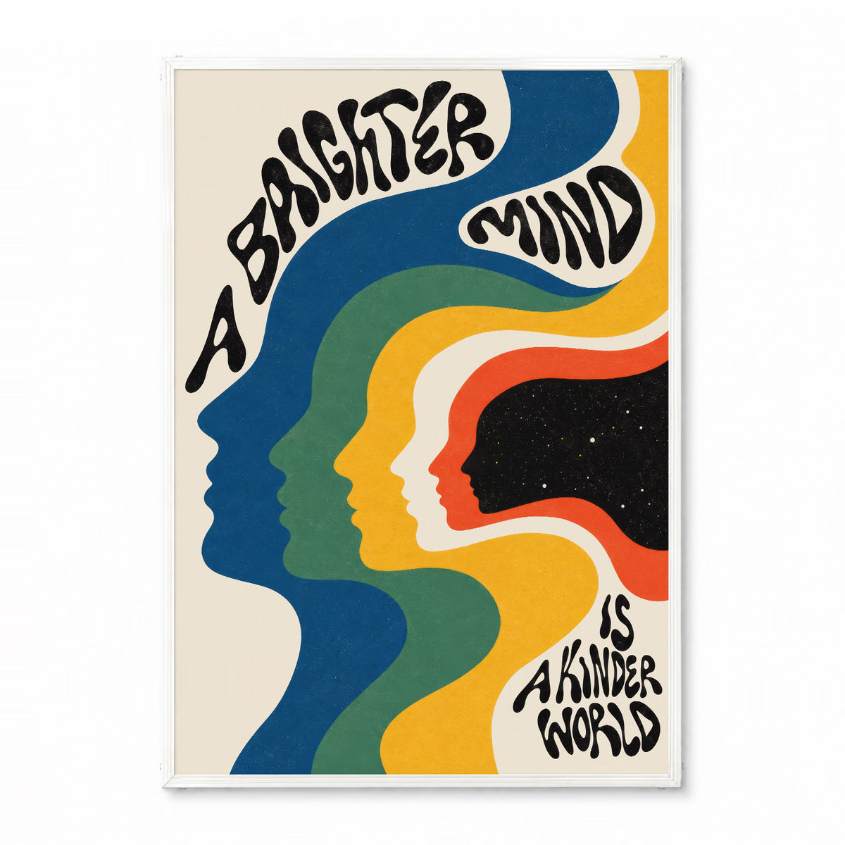 「A BRIGHTER MIND」レトロタイポグラフィポスター