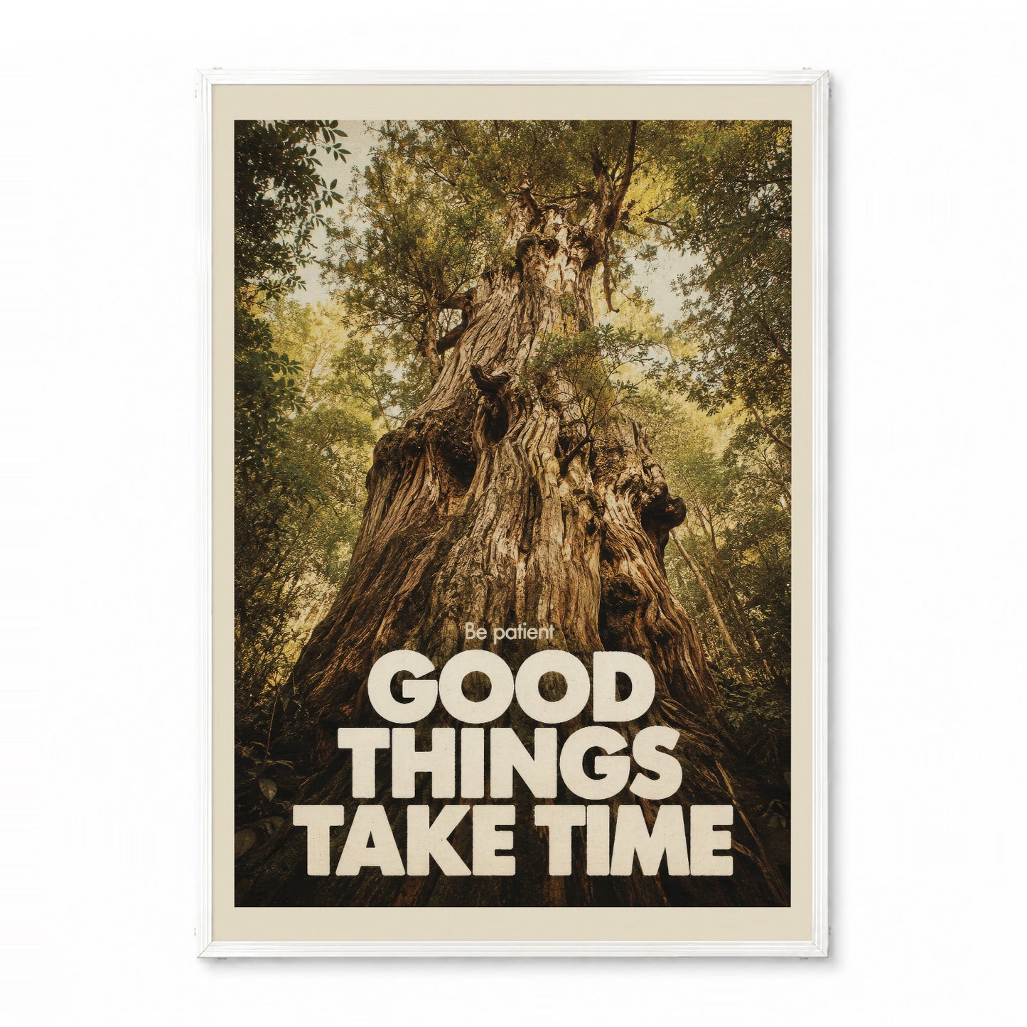 「GOOD THINGS TAKE TIME」タイポグラフィポスター