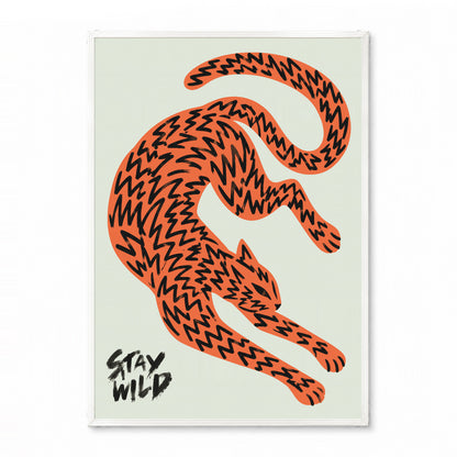 「STAY WILD」タイガーアートポスター