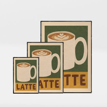 「LATTE」キッチンアートポスター
