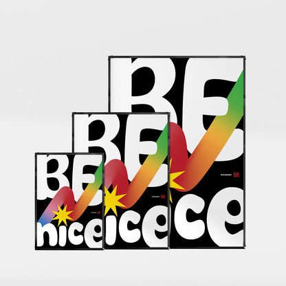 「BE NICE」タイポグラフィポスター