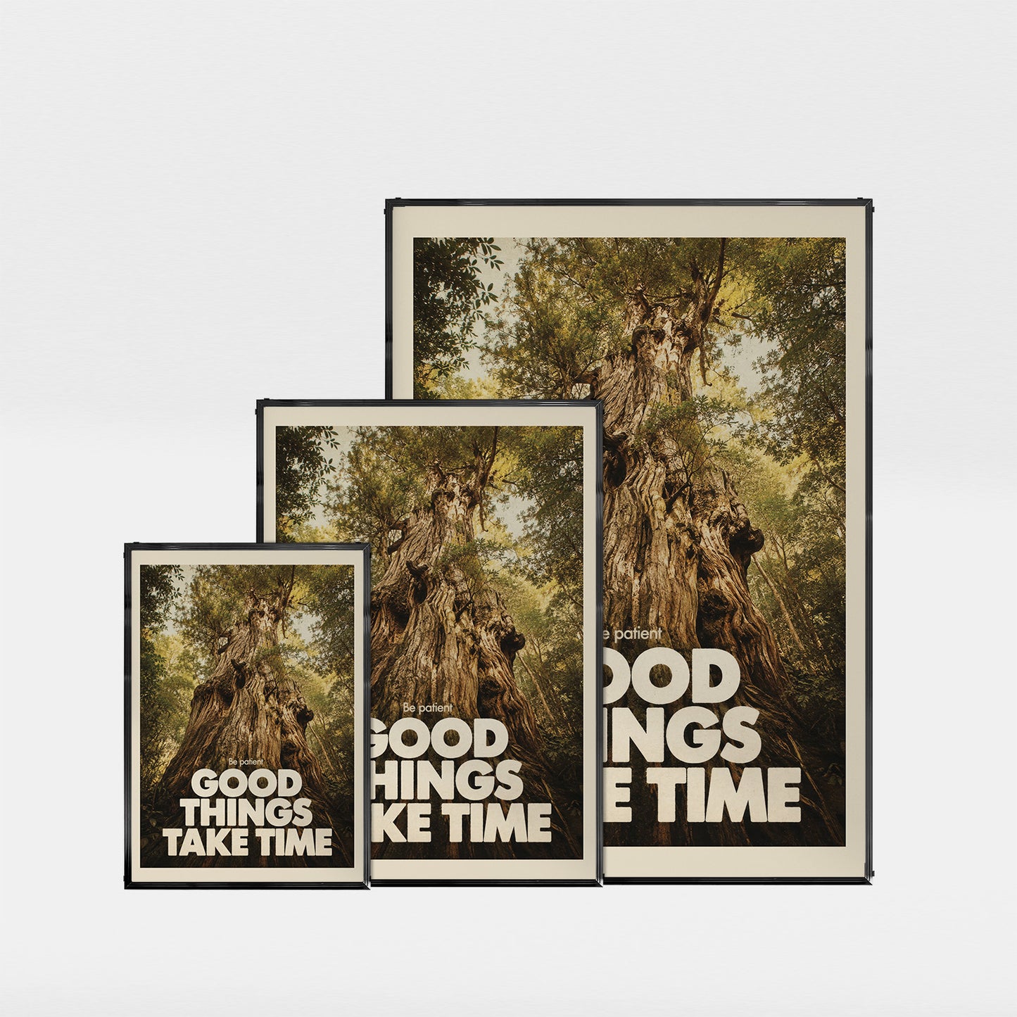 「GOOD THINGS TAKE TIME」タイポグラフィポスター