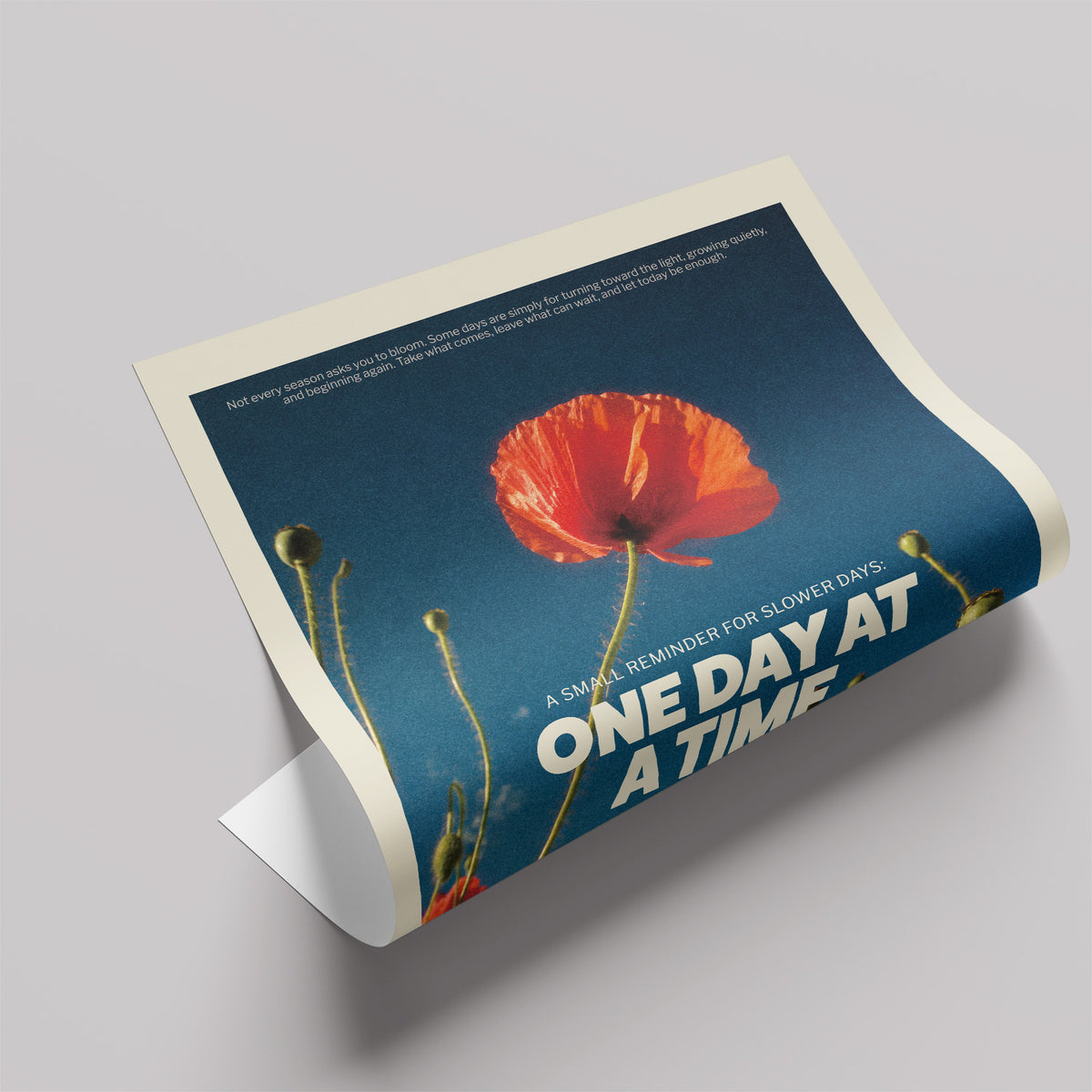 「ONE DAY AT A TIME」ボタニカルフォトポスター