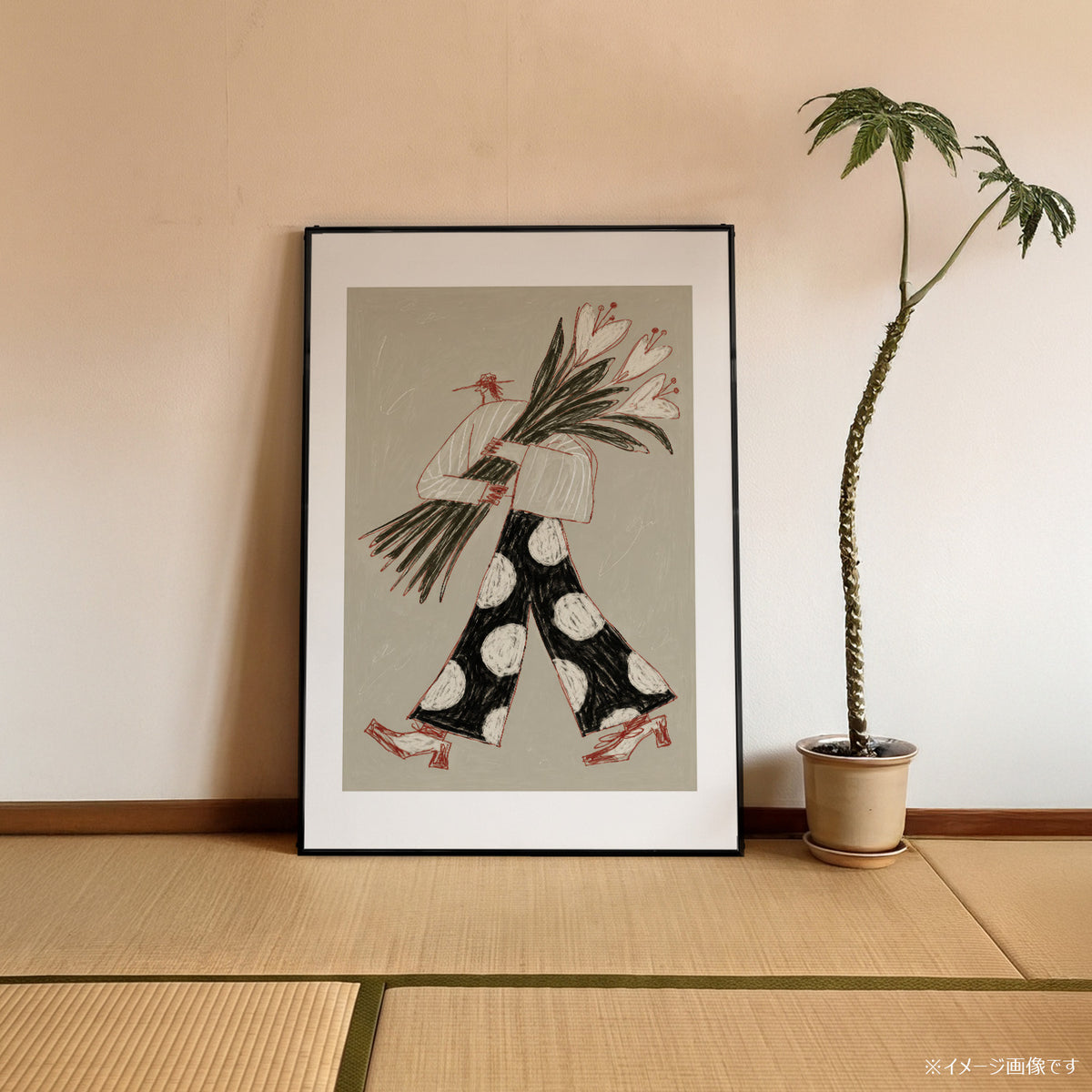 「Flower Walk」イラストアートポスター