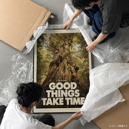 「GOOD THINGS TAKE TIME」タイポグラフィポスター