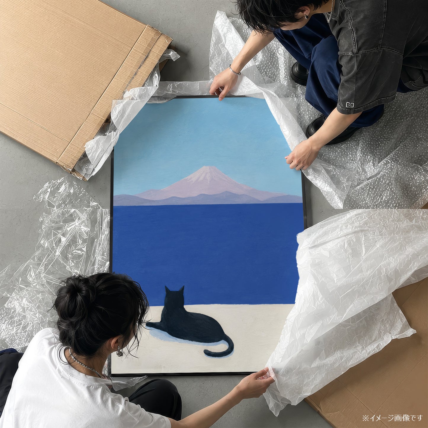 「Cat & Fuji」キャットアートポスター