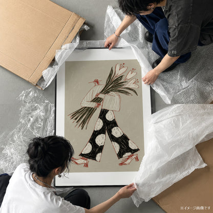 「Flower Walk」イラストアートポスター