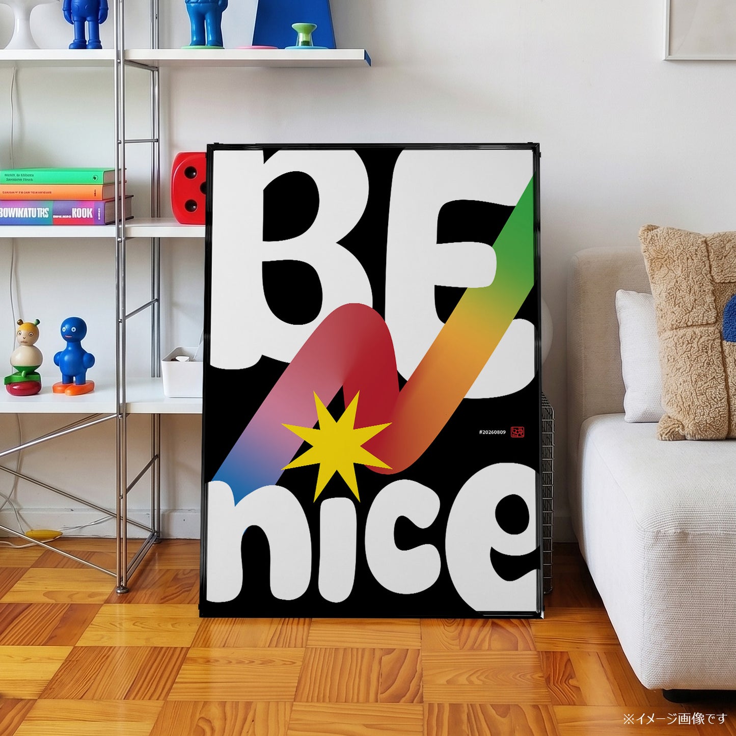 「BE NICE」タイポグラフィポスター