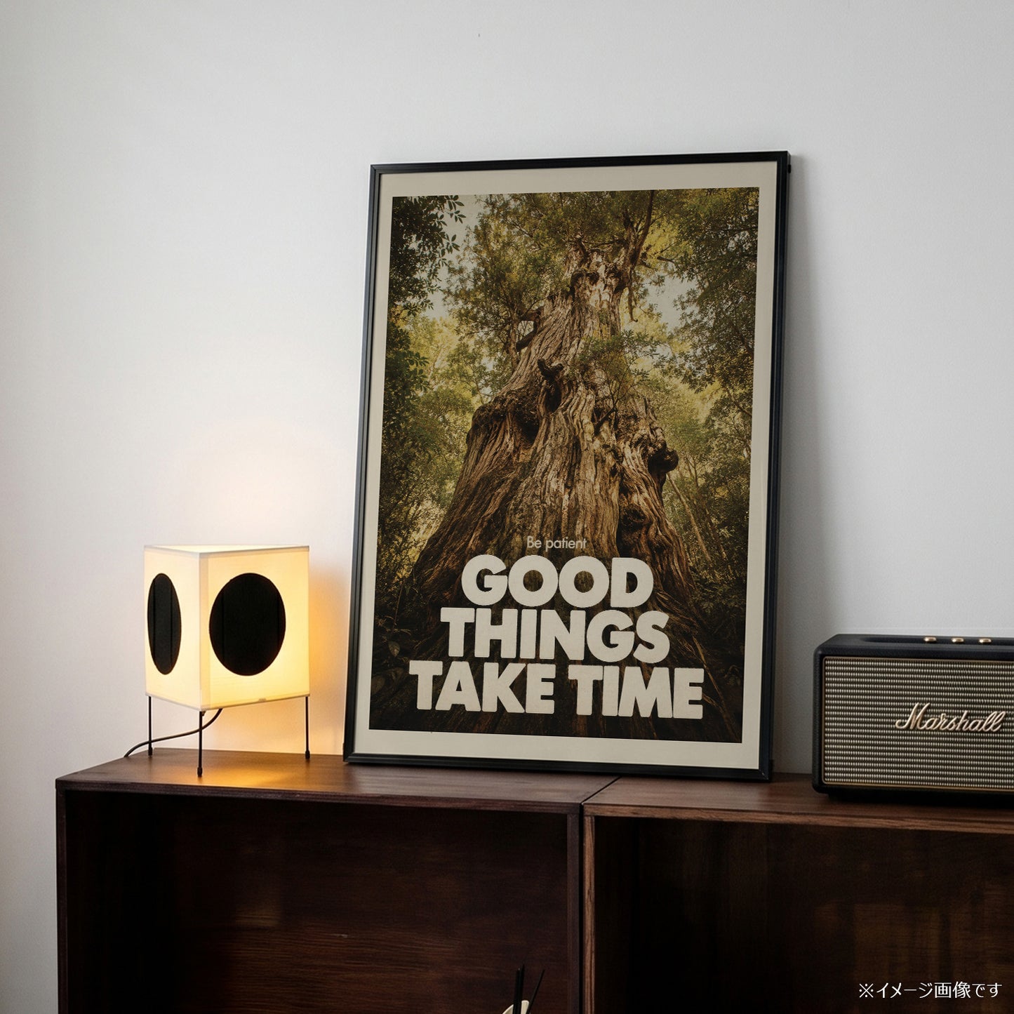 「GOOD THINGS TAKE TIME」タイポグラフィポスター