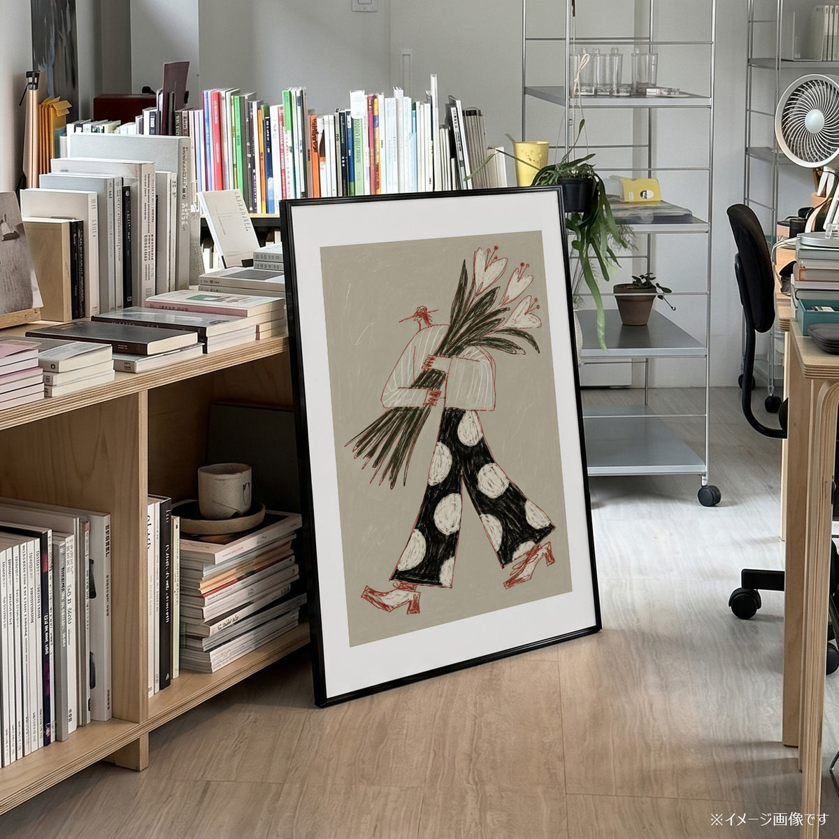 「Flower Walk」イラストアートポスター