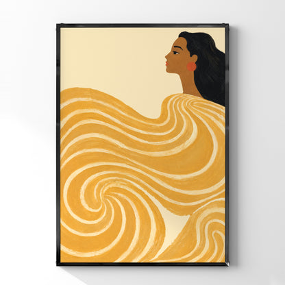 「Golden Wave」フィギュラティブアートポスター