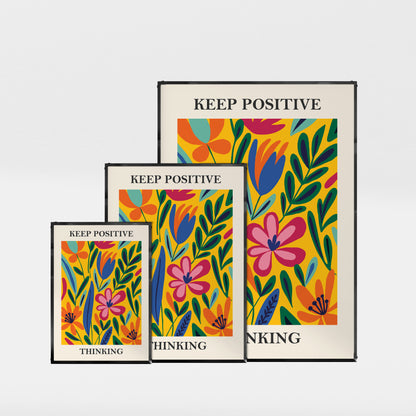 「KEEP POSITIVE THINKING」ボタニカルアートポスター