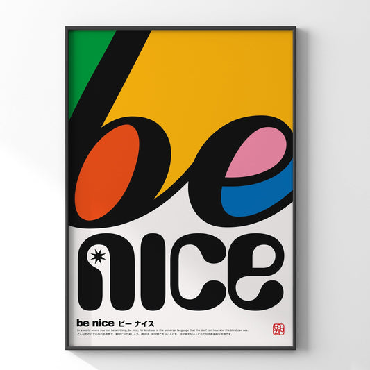 ポジティブポスター「BE NICE」