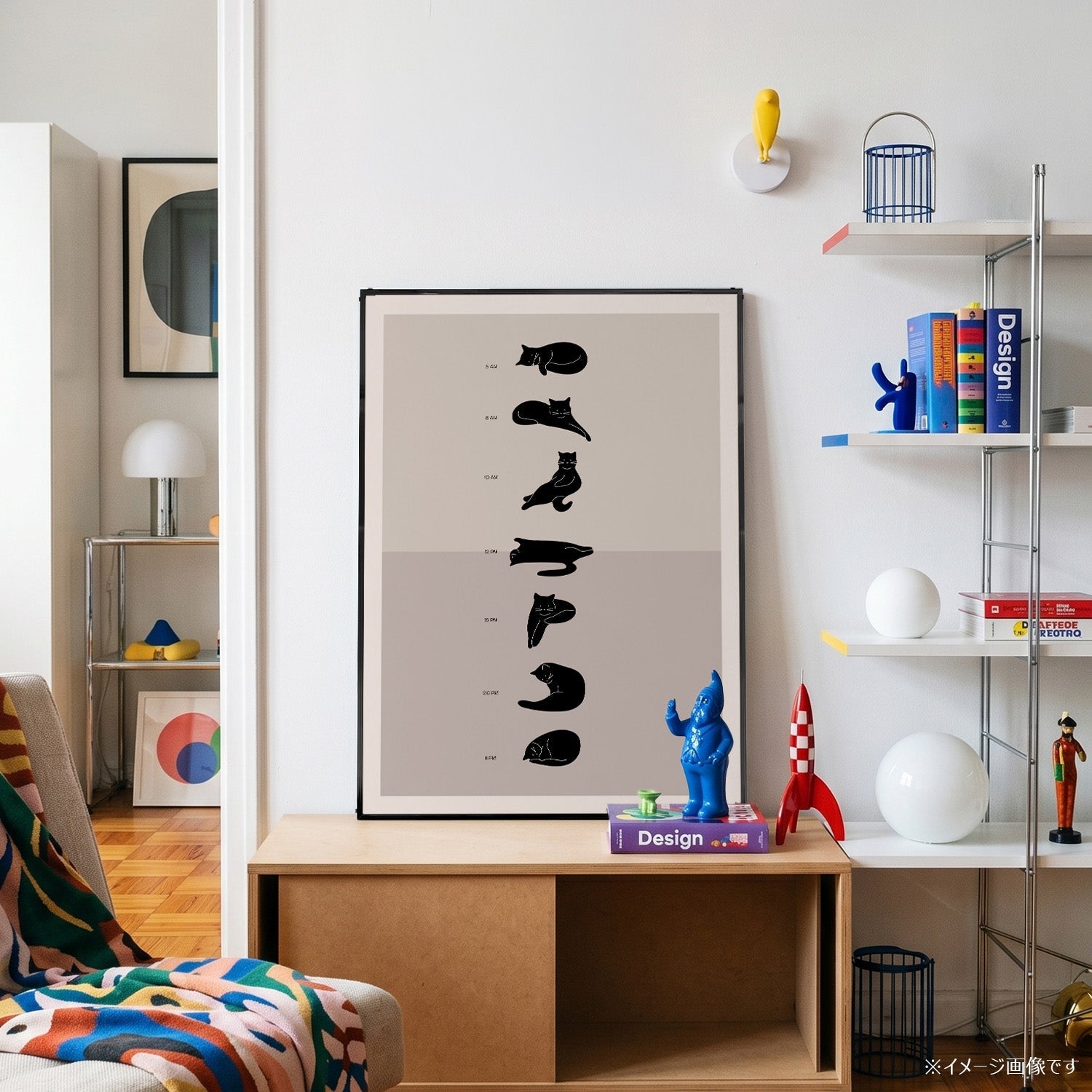 「A Cat's Daily Schedule」キャットユーモアポスター - Ink Jp